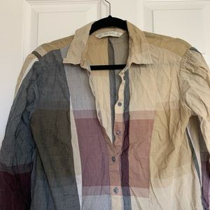 Plaid Long Slit Zara Top - Offers Welcome 🧡